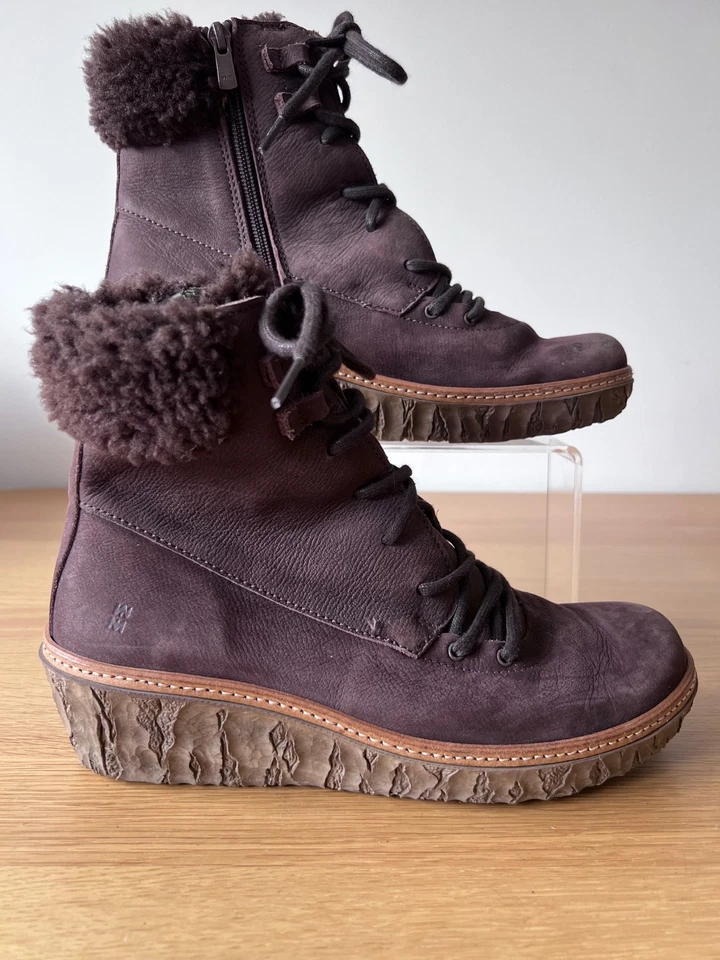 El Naturalista Myth Yggdrasil Brown Nubuck Leather Wedge Ankle Boots EU 41 UK 7 - Image 1 of 4
