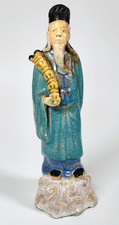 Antique Chinese Pottery Mudman Figurine Statu...