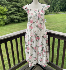 OLD NAVY Maxi Dress Romantic Florals Cottagecore Milkmaid Dainty Coquette Tiered