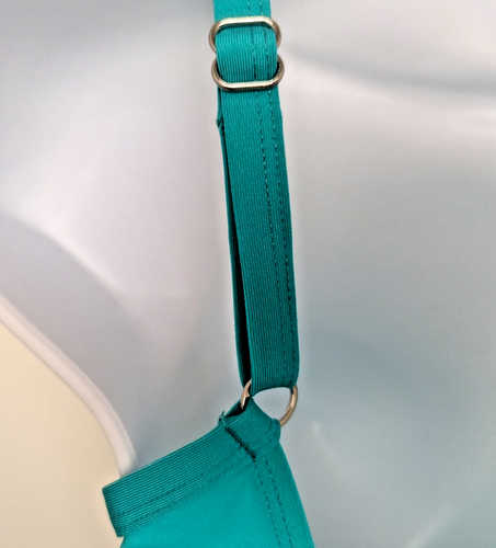 Jantzen Classics Sz 10 Ruched Green One Piece Swimsuit Slimming Padded Bra Teal - Picture 8 of 10