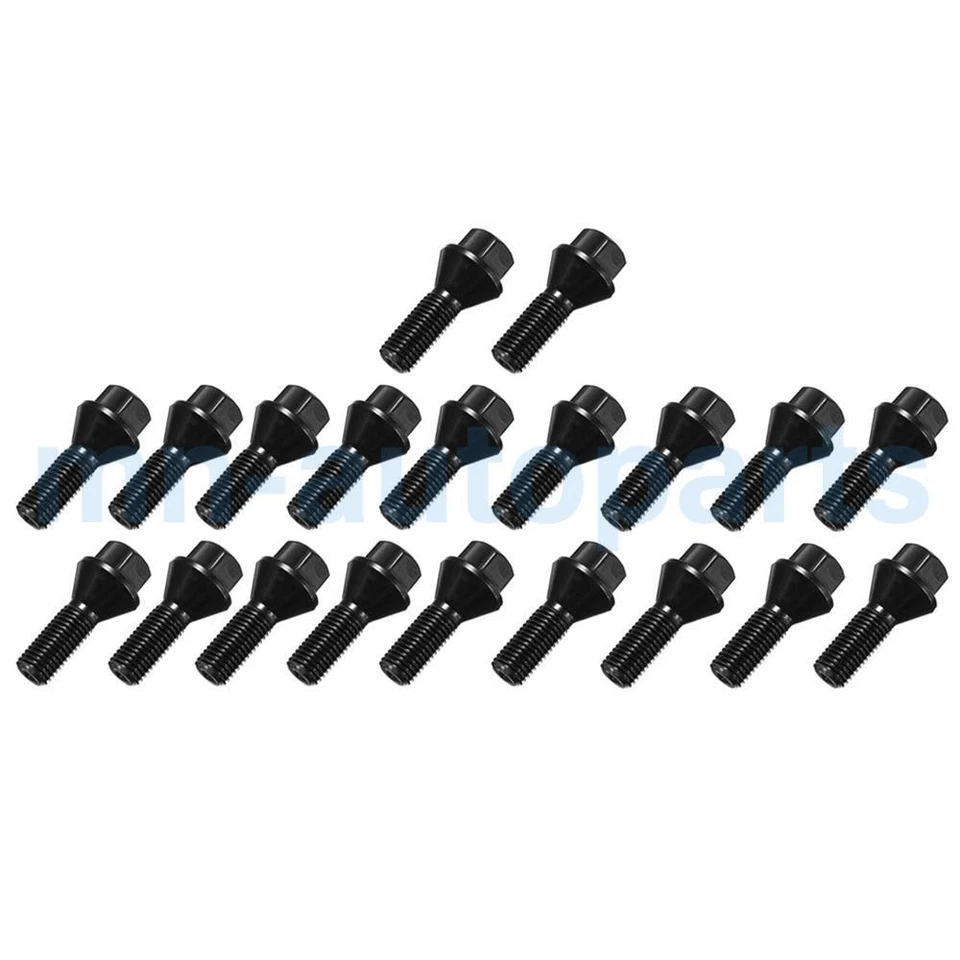 20X M12x1.5 Black Wheel Lug Bolts for BMW E36 E46 E60 E90 E92 E39 E82 E88 Z4 Z3 Foto 3 de 4