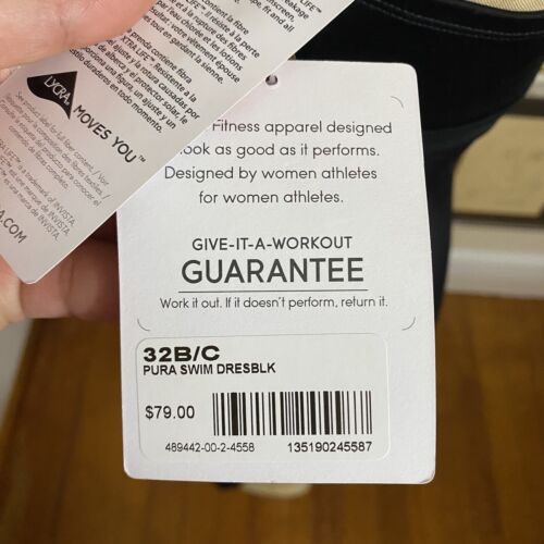 NWT Athleta Pura swimwear black dress sz 32B/C MSRP $79 - Picture 5 of 5