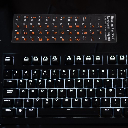 2 Count Russische Tastatur Aufkleber Verdrahtet Tastaturfolie - Bild 10 von 12