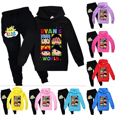 New Ryan Toys Review Hooded Hoodie+Trousers Set Kids 2Pcs Sport