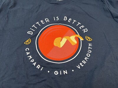 CAMPARI Bitter is Better T Shirt ~ XL~ NAVY Negroni Week Aperol Spritz Gin PROMO