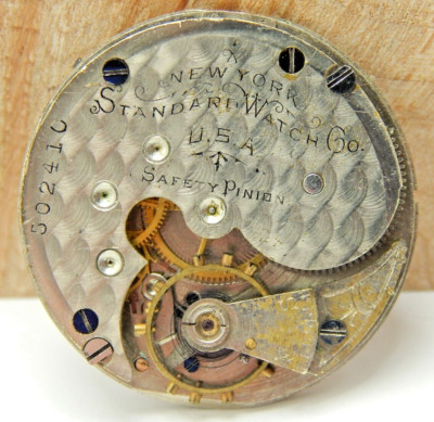 Vintage 1892 New York Standard First Run 44 7j 6s hunting pocket watch movement