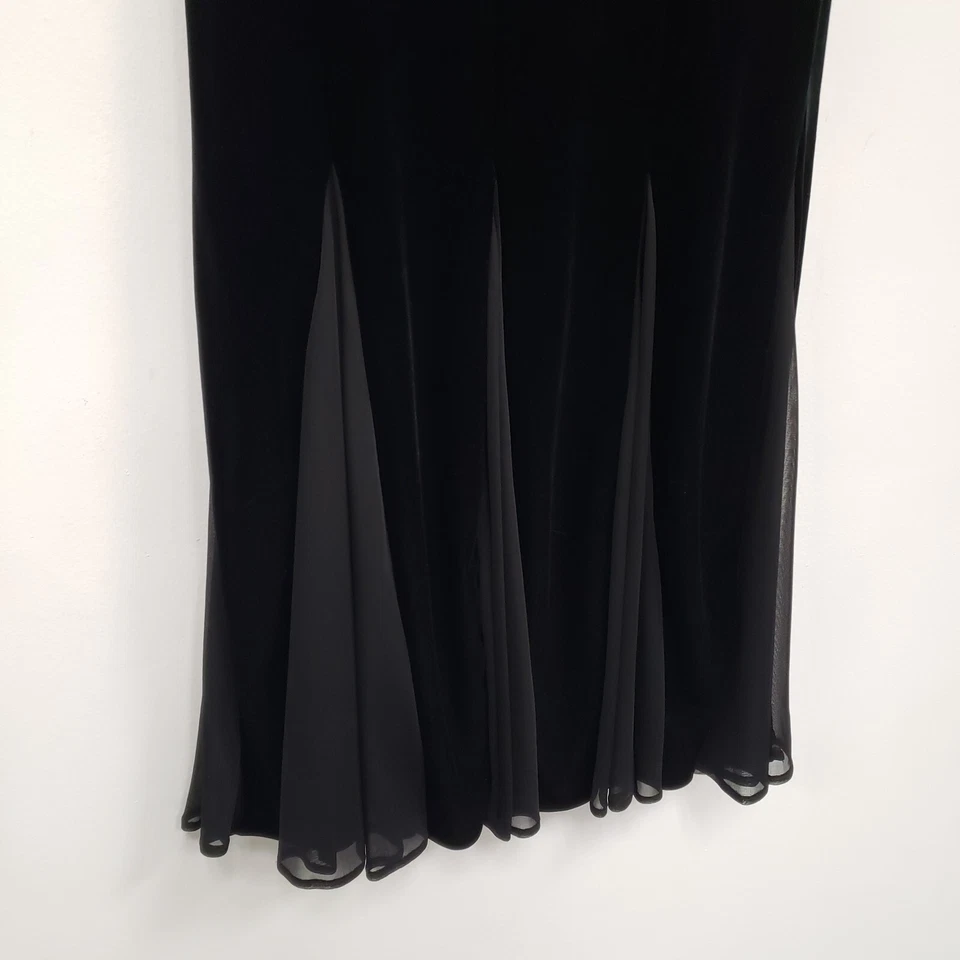 Vintage MSK Womens Velvet Maxi Skirt Size M Black High Rise Witchy Whimsigoth - Image 2 of 4