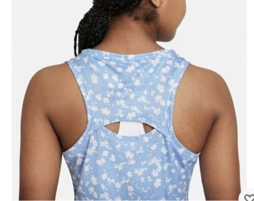 NWT Nike Court Womens Tennis Blue White Floral Victory Tank Top S DA4734-468 - Picture 3 of 7