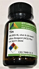 Tin, 99.995+%, shot 8-20 mesh, Ultra Reagent (ACS), 30g
