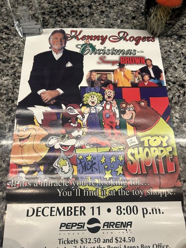 Kenny Rogers Christmas Tour Toy Shoppe Poster Albany, NY Pepsi Arena VTG - Picture 3 of 4