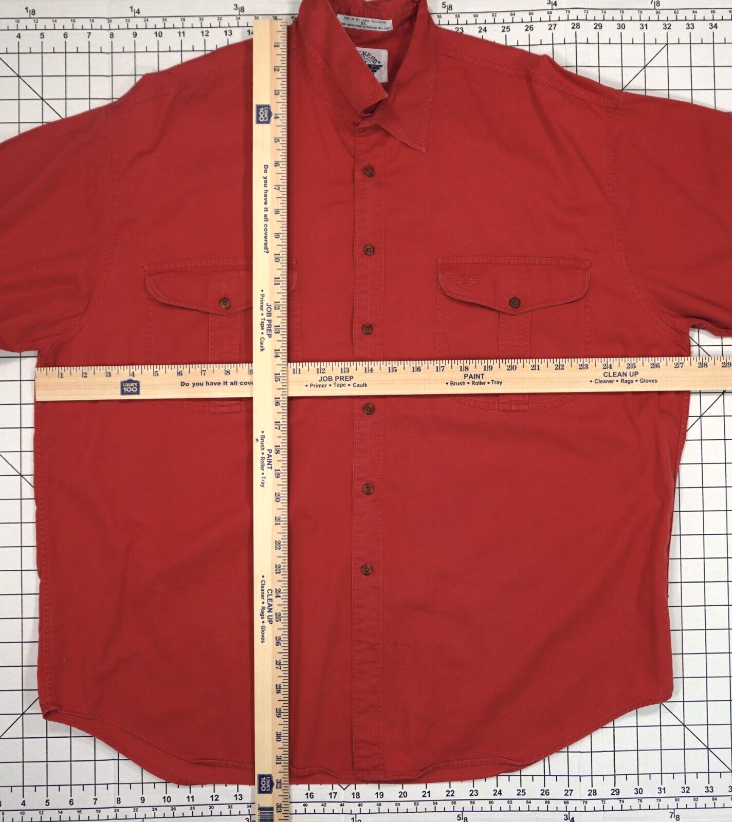 Dockers Shirt Mens XL Red Short Sleeve Button Up … - image 7