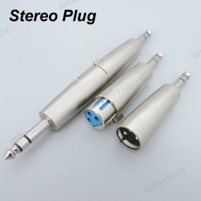 Stereo 1/4'' 6.35mm 6.5 Male to 3p XLR Female Jack Plug Microphone Adapter