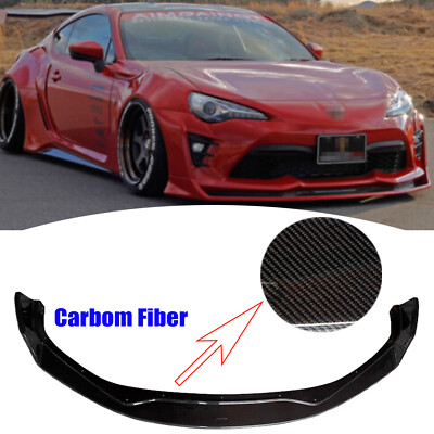 Carbon Fiber Front Bumper Lip Fit 2017-2021 Toyota FT86 GT86 FRS ZN6 Glossy