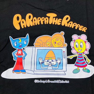 Parappa the Rapper Japanese 3L size Black T-shirt 2024 Rodney PJ