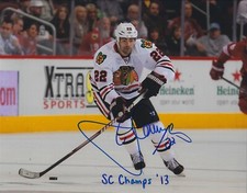 Signed  8x10 JAMAL MAYERS Chicago Blackhawks Autographed Photo - COA