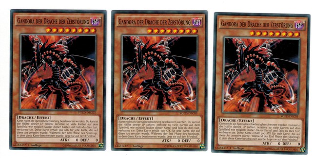 Yugioh 3 X 3 Karten Gandora Der Drache Der Zerstorung Ygld Dec03 Common Mint Ebay