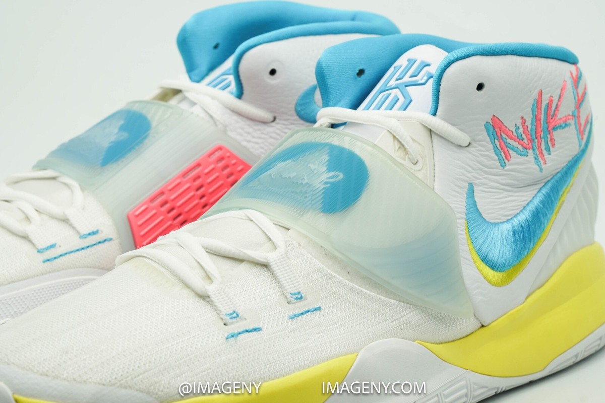 NIKE KYRIE 6 NEW SIZE 18 90S WHITE OPTI YELLOW DIGITAL PINK