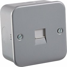 Image of Knightsbridge Metalclad Metal Clad Telephone Extension Wall Socket Single Flush