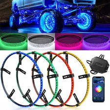 MICTUNING V1 17.5" RGBW LED Wheel Ring Lights For Truck Bluetooth Car Rim Lights