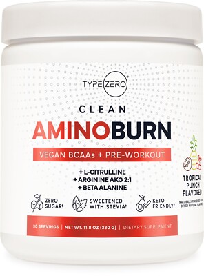 Type Zero AminoBurn - Natural Pre Workout + BCAA (Fruit Punch | 30serv)