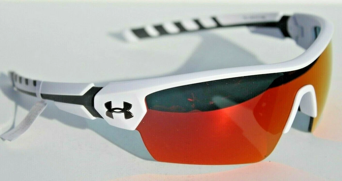 UNDER ARMOUR Rival Sunglasses Satin White/Orange Multi Mirror NEW Sport  $140