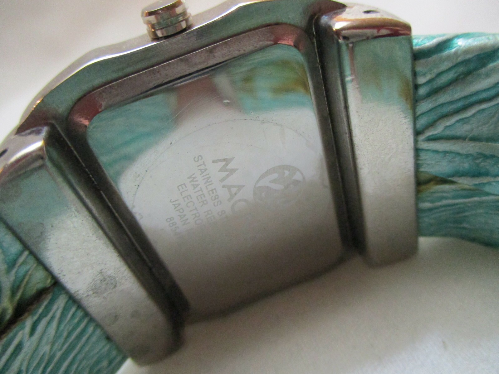 Magna Wristwatch Rectangular Face Silver Tone Blu… - image 11