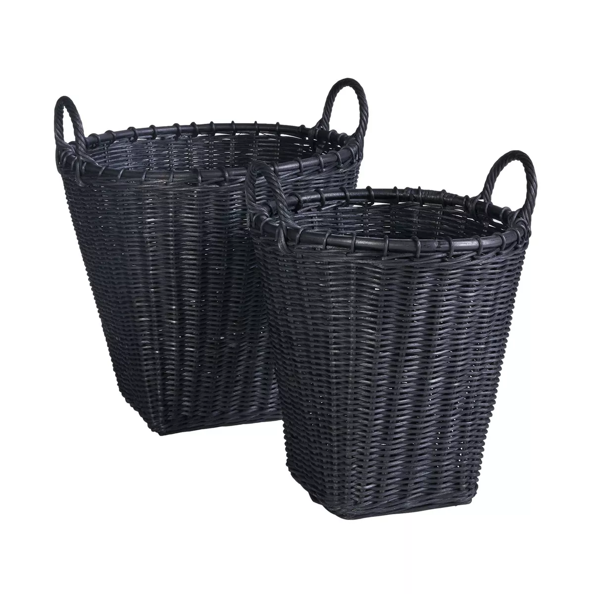 Large black on sale wicker baskets