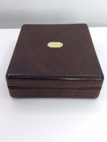 VTG - WOOD POCKET WATCH BOX - 41MM WIDE PURPLE INTERIOR (B199) - Picture 8 of 12