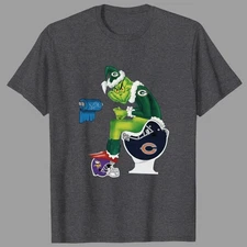 Green Bay Packers Grinch On Toilet Funny NFL TShirt - Multicolors, S-5XL