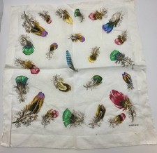 Vintage KREIER Switzerland 100 Cotton Feathers Scarf 12  