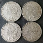 Lot of Four 1879 $1 Morgan Silver Dollars