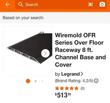 Wiremold Legrand OFRBC-8 Raceway Series Black Base And Cover