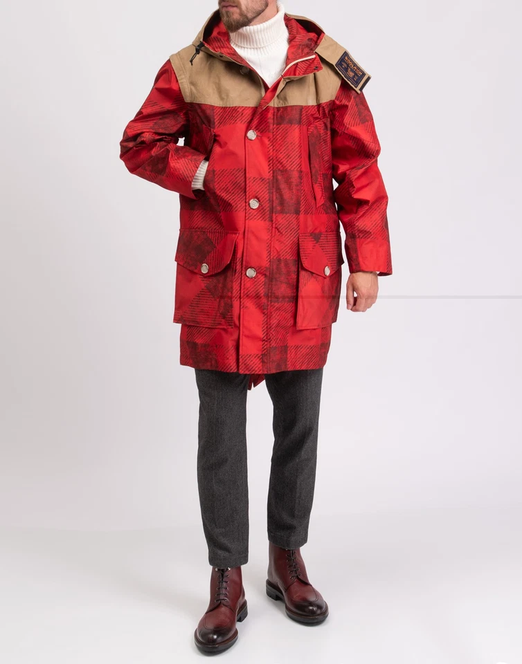 RRP€870 WOOLRICH x GRIFFIN Loveland Fishtail Parka Jacket US XS EU S Gingham - Image 2 of 4
