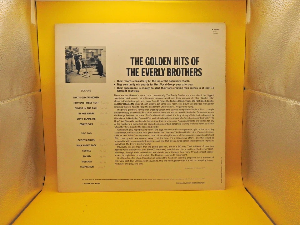 The Everly Brothers - The Golden Hits of UK 12" Vinyl LP Burbank - Image 2 of 4