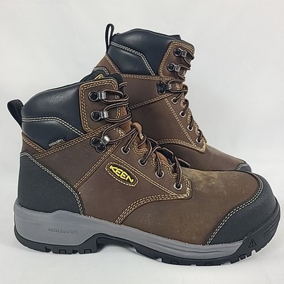 NEW Keen Utility Men Evanston 6in WP CT Bison/Black Leather Work Boots Sz 10.5D