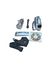Clean and Tested Canon DC210 DVD Camcorder with 35x Optical Zoom Silver Bundle