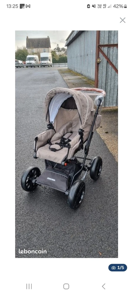 Poussette 3 en 1, Portable, Ajustable, Siège Auto Et Nacelle bébé 0 - 48 Mois - Photo 2/4