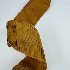 4" wide Ribbon Gold Metallic Wired Crinkled made in India Brand New 6 yards NEW