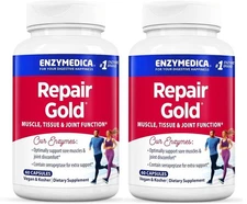 Enzymedica, Repair Gold, MUSCLE, TISSUE & JOINT (2 Pack)  60 Caps EXP 10/25