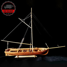 1/35 Scale Cherry Wood Lifeboat Model Kit Solid Ship Building Assembly DIY