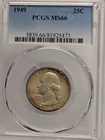 1949-P Philadelphia Washington Silver Quarter PCGS Graded MS66