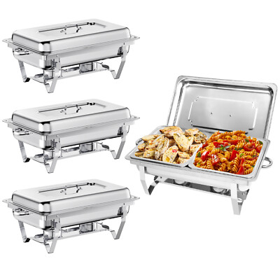8Qt Stainless Steel Chafing Dish Set Chafer Catering Food Warmer 1/2 pan party