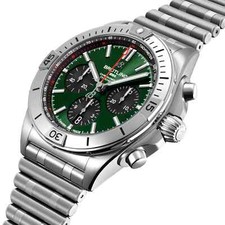 New Breitling Chronomat B01 42MM Green Dial Men's Watch AB0134101L1A1 2