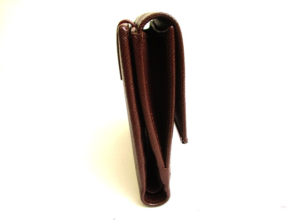 Auth Salvatore Ferragamo Gancini Dark Brown Leather Bifold Wallet #9578 image 4