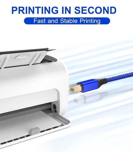 sweguard Printer Cable 10ft 2-Pack, USB Printer Cord USB 2.0 Type A Male to B - Picture 3 of 6