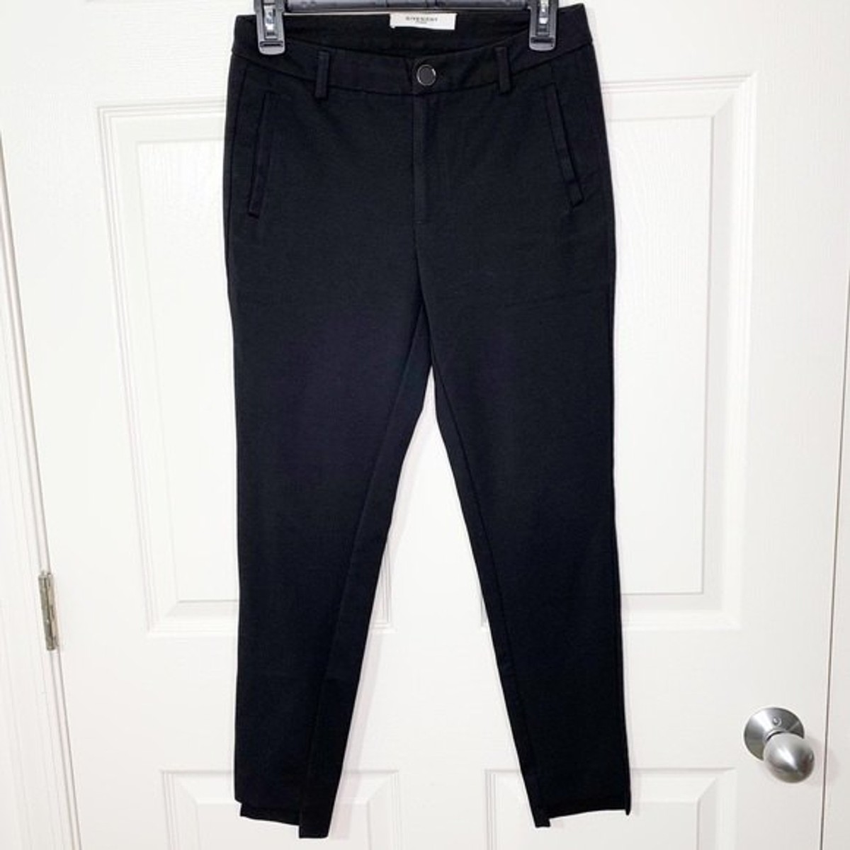 Givenchy Slim Straight Flat Front Ankle Length Pants Slacks Black Women's  Sz 27