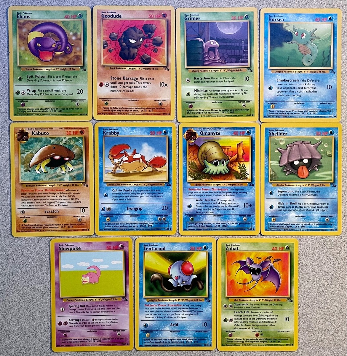 Pokemon Fossil Set - Choose Your Card! All Pokemon Available