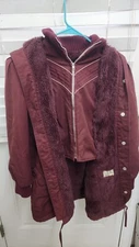 Women's Mod Maid Maroon Coat Jacket S