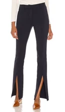 A.L.C. Black Conway Slim Fit Seamed Front Slit Flared Pant Sz 4 $395