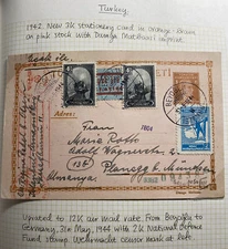 1944 Beyoglu Turkey Postal Stationery postcard  Cover to Munich Germany